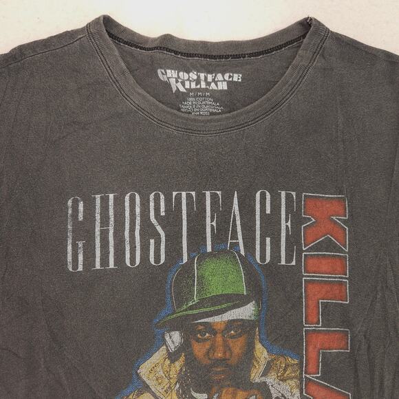 Ghostface Killah Rap Short Sleeve Graphic Crew Neck Shirt Mens Size S Gray - Picture 1 of 9